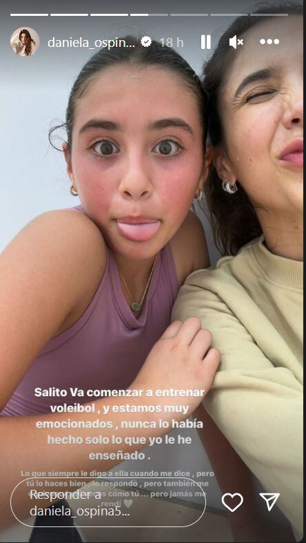 Salomé, hija de Daniela Ospina y James Rodríguez, decidió empezar a jugar voleibol, al igual que su madre.