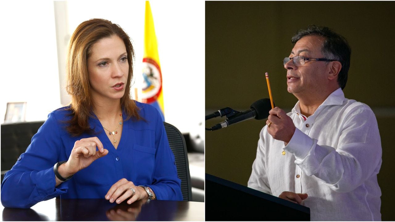 Presidente Gustavo Petro y la presidenta de Aliadas María Claudia Lacouture