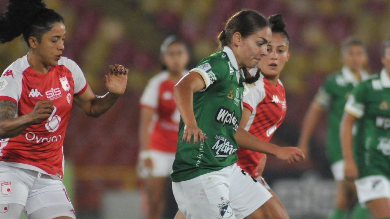 Imagen del compromiso entre Santa Fe y Deportivo Cali, por la Liga Femenina 2023.