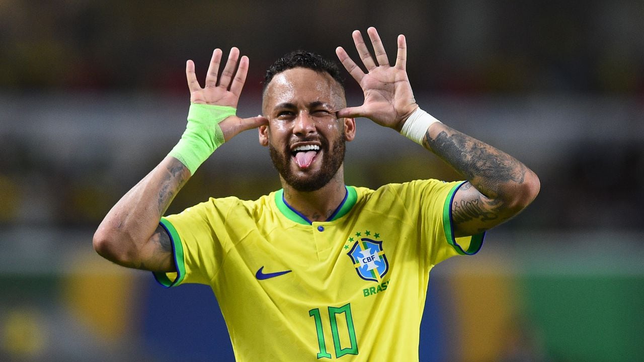 Brazil's Neymar celebrates during the 2026 World Cup qualifier match between Brazil and Bolivia at the Olympic Stadium of Para in Belem, capital of the State of Para, Brazil, on Sept. 8, 2023. (Photo by Lucio Tavora/Xinhua via Getty Images)