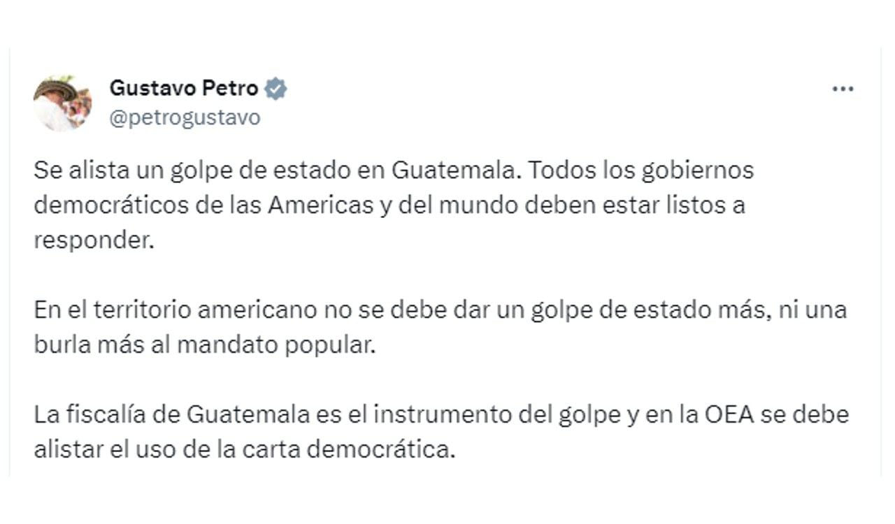Así se refirió el presidente Petro ante el posible golpe de Estado en Guatemala