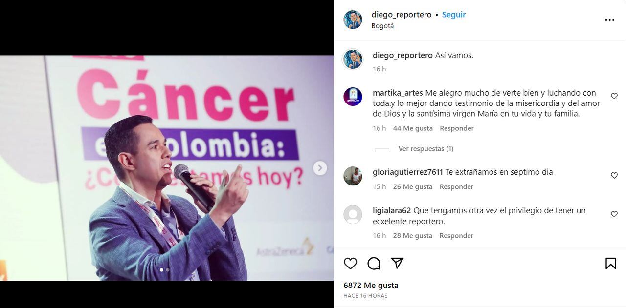 Periodista Diego Guauque reapareció en redes sociales, después de superar el cáncer.
