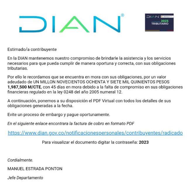 La Dian alertó por correos electrónicos que pretenden estafar a los usuarios.