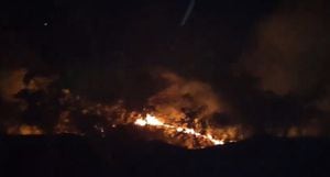 Incendio en el cerro La Corneta.