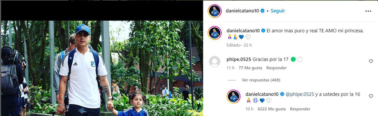 Daniel Cataño le respondió a usuario en Instagram.