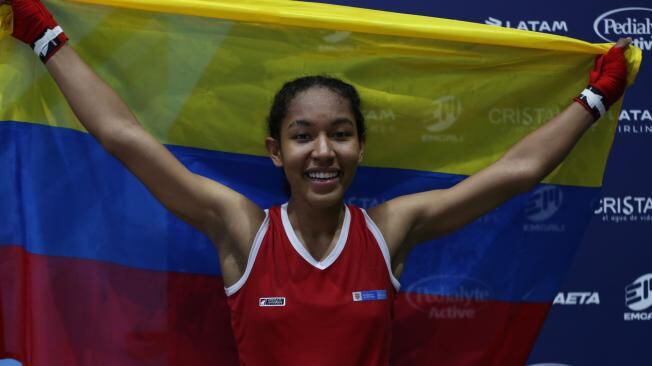 Camila Camilo durante su participación en el Mundial de Boxeo de la India.