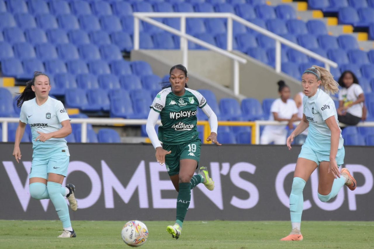 Imagen del partido del Deportivo Cali Femenino contra Gotham F.C por la Women's Cup 2024.