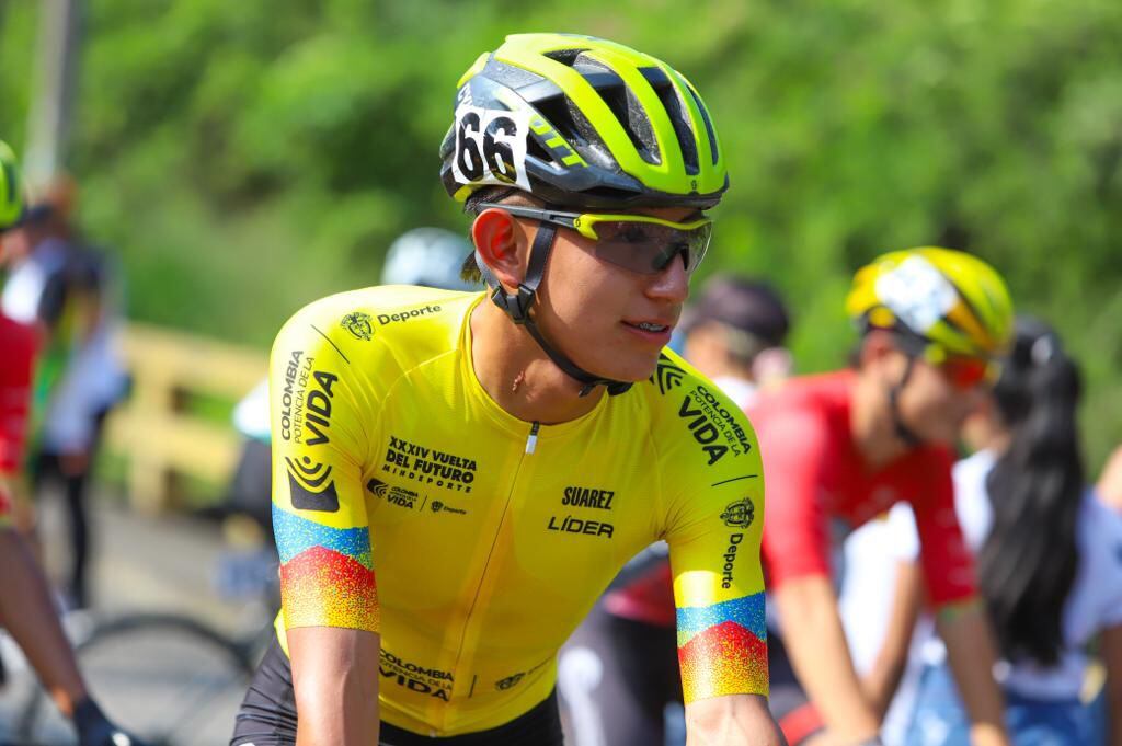 Michael Moreno, ciclista colombiano en la Vuelta al Futuro 2023.