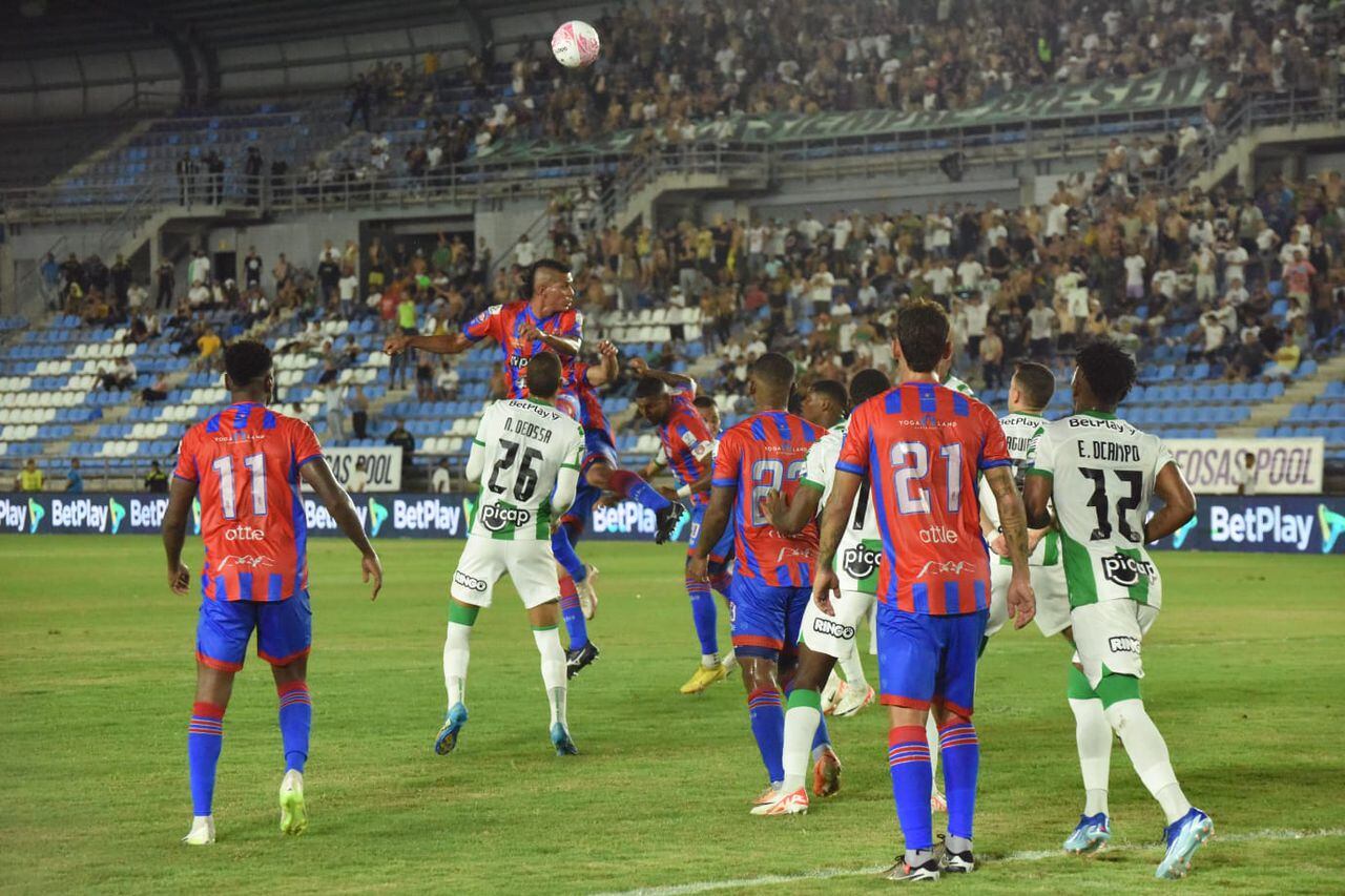 Imagen del partido entre Unión Magdalena y Atlético Nacional por el segundo semestre de la Liga colombiana del 2023.