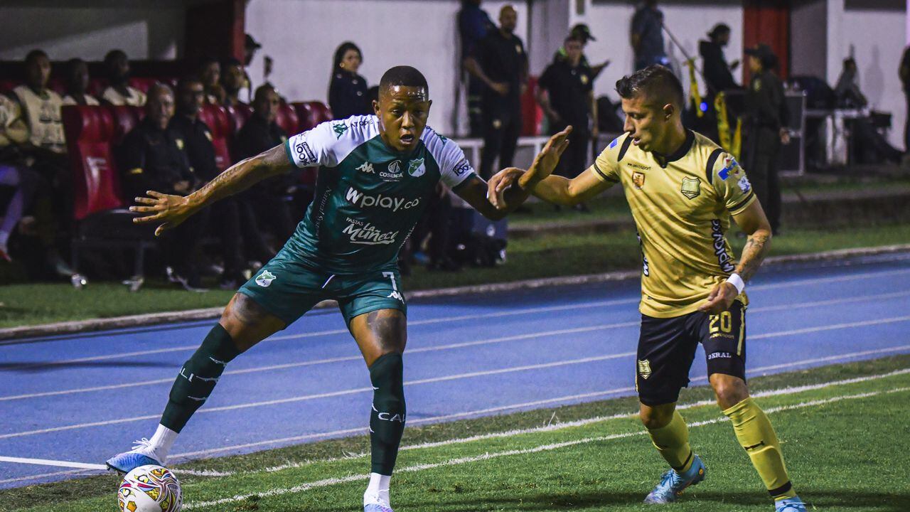 Imagen del partido entre Águilas Doradas y Deportivo Cali por la fecha 5 del segundo semestre de la Liga colombiana 2023.