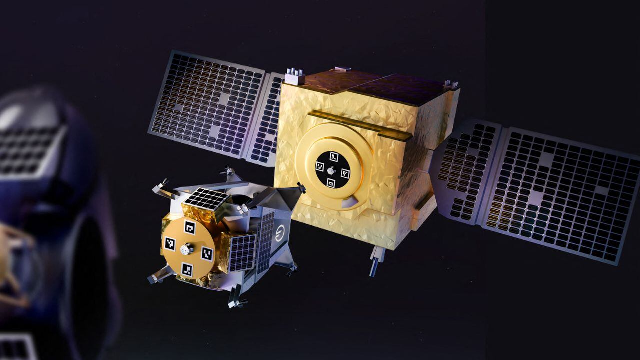 La compañía estadounidense Orbit Fab tiene como objetivo producir  "gasolineras" en el espacio. Esta imagen muestra la representación de una estación de servicio espacial.