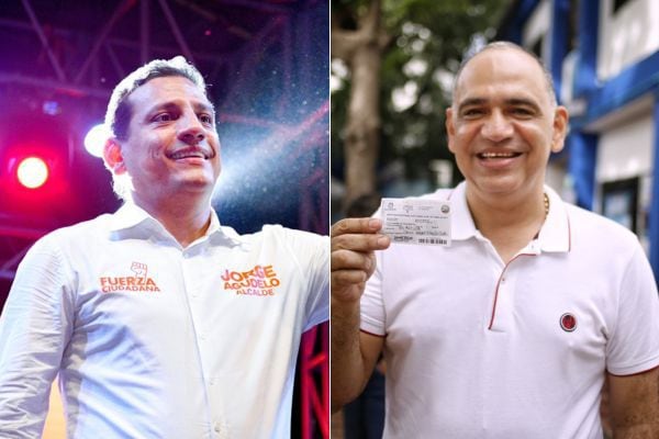 Candidatos a la Alcaldía de Santa Marta Jorge Agudelo y Carlos Pinedo Cuello. Tomada de @JorgeAgudeloA y @CarlosPinedoC