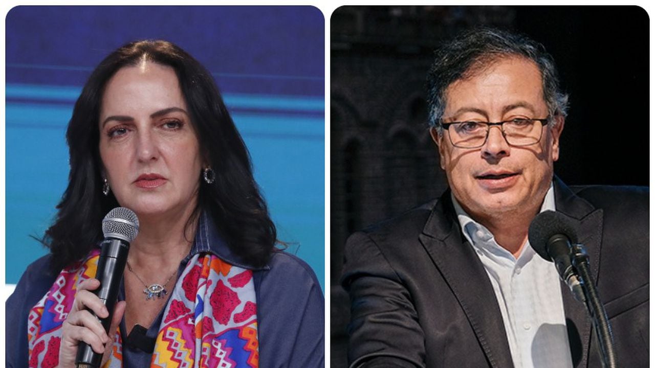 La senadora del Centro Democrático, María Fernanda Cabal, y el presidente de Colombia, Gustavo Petro.