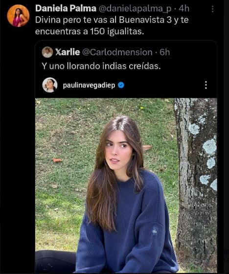 Paulina Vega se viralizó en redes sociales por polémico comentario de una usuaria en X.