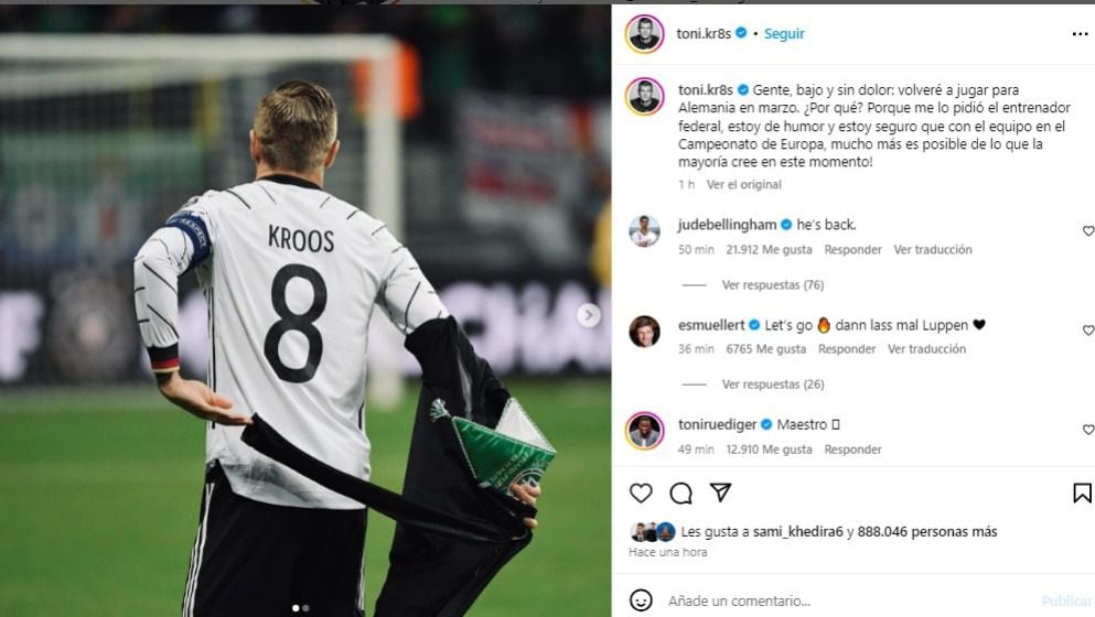 Toni Kroos anunció el regreso a la Selección Alemana