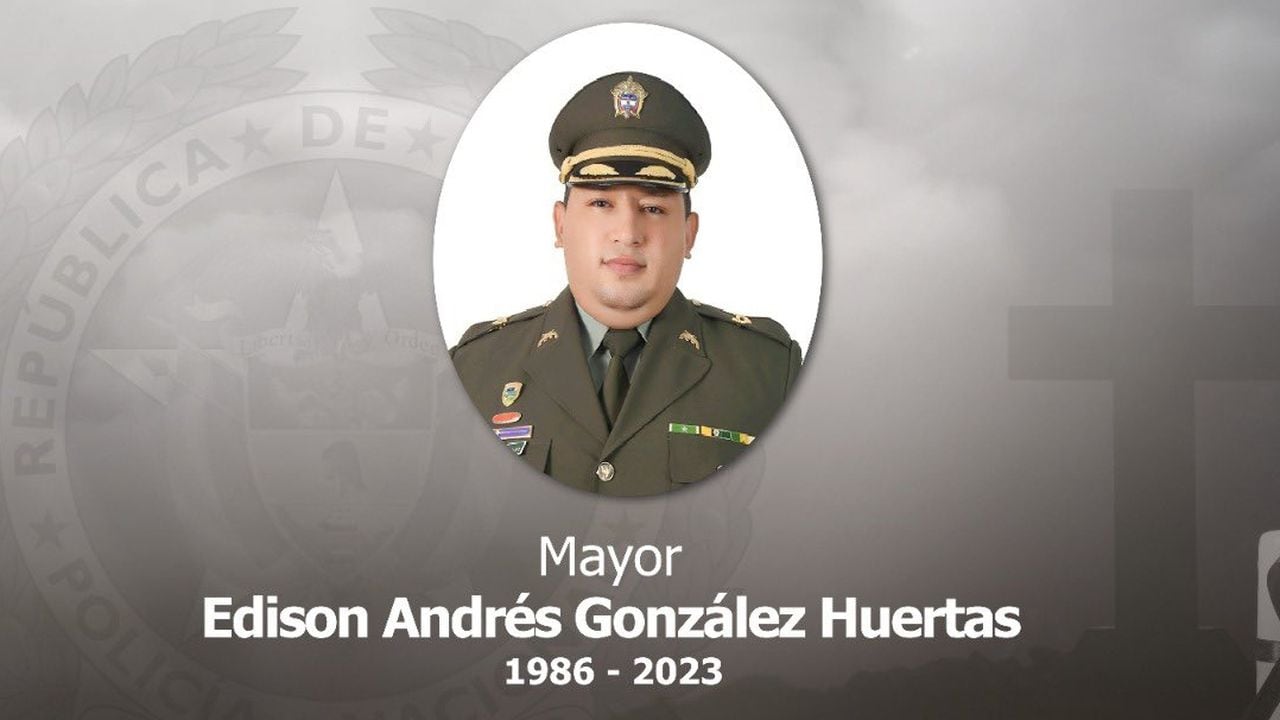 Mayor Edison Andrés González, Comandante de la Policía de El Tarra, asesinado por un francotirador en la región del Catatumbo, Norte de Santander.
