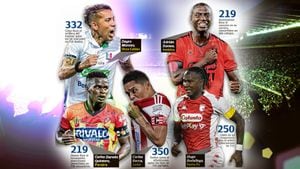 Dayro Moreno, Adrián Ramos, Carlos Darwin Quintero, Carlos Bacca y Hugo Rodallega, son los actuales futbolistas que más goles tienen en la Liga colombiana en su carrera.