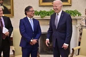 El presidente Gustavo Petro y su homólogo Joe Biden se encuentran desde la 1:30 p.m. reunidos en la Casa Blanca.
Foto: Presidencia de Colombia
