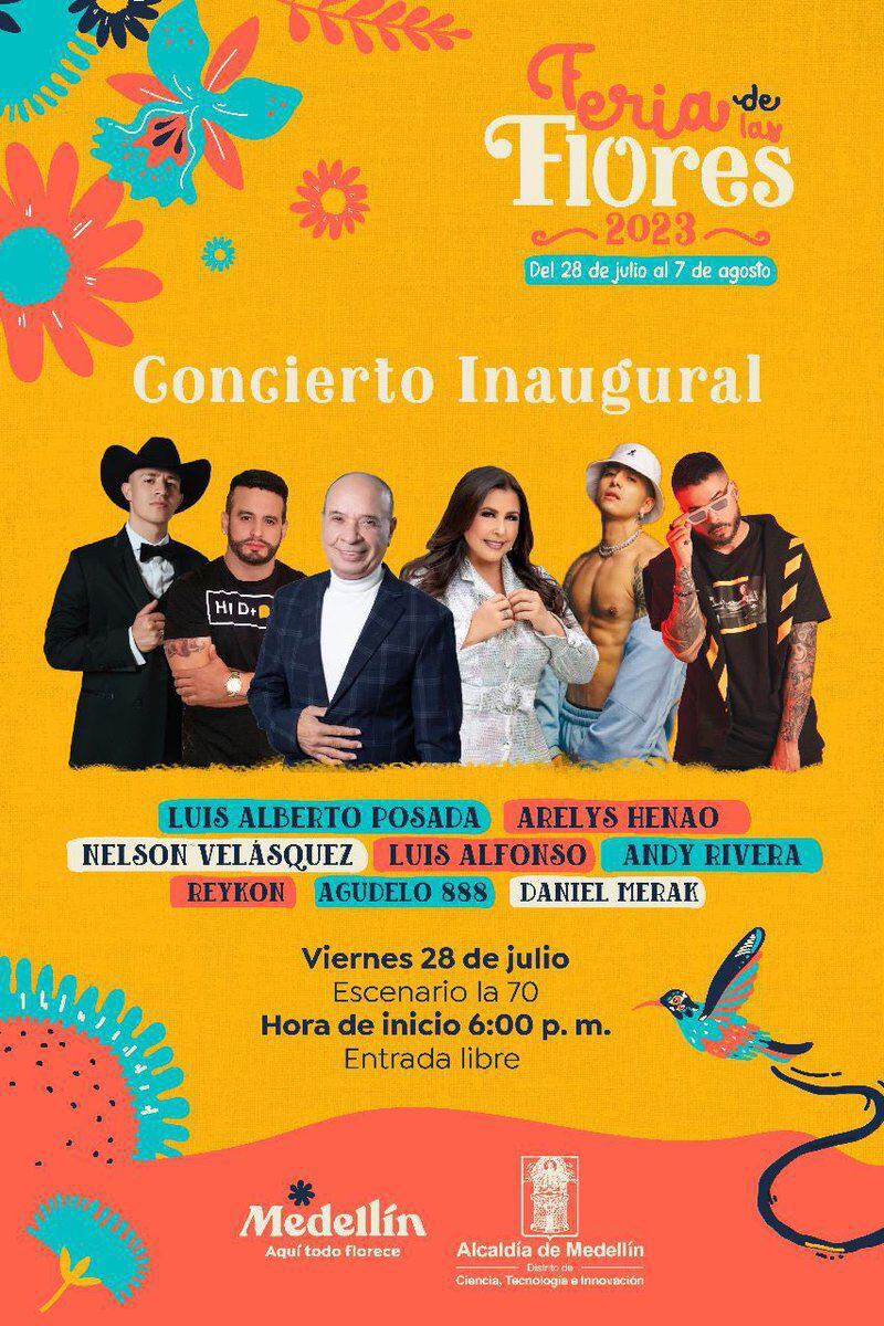 Esta es la invitación para el concierto inaugural de la Feria promocionada por la Alcaldía.
