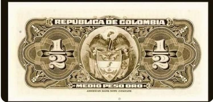 En el reverso del billete de medio peso está la imagen del escudo de armas de la república de Colombia.
Foto: Tomada de la red social X