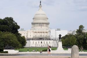 Vista del Capitolio, Washington, 30 de agosto de 2023. (AP Foto/Mariam Zuhaib)