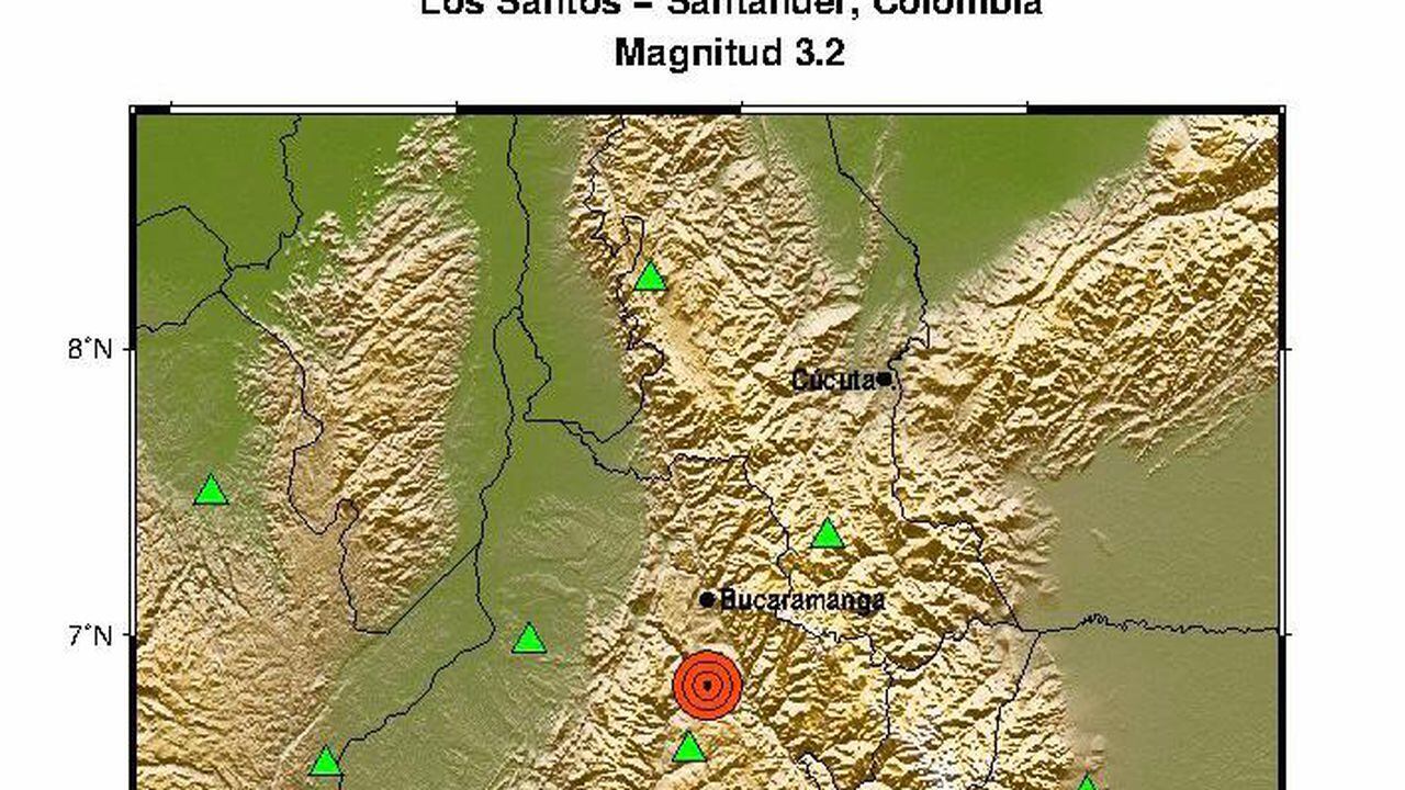 En la noche del lunes 12 de junio se presentó un sismo en Los Santos, Santander. Foto: Servicio Geológico Colombiano