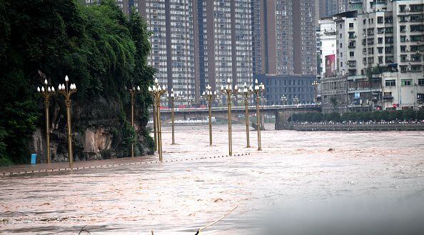 Inundación en la ciudad china de Bazhong (2021).
