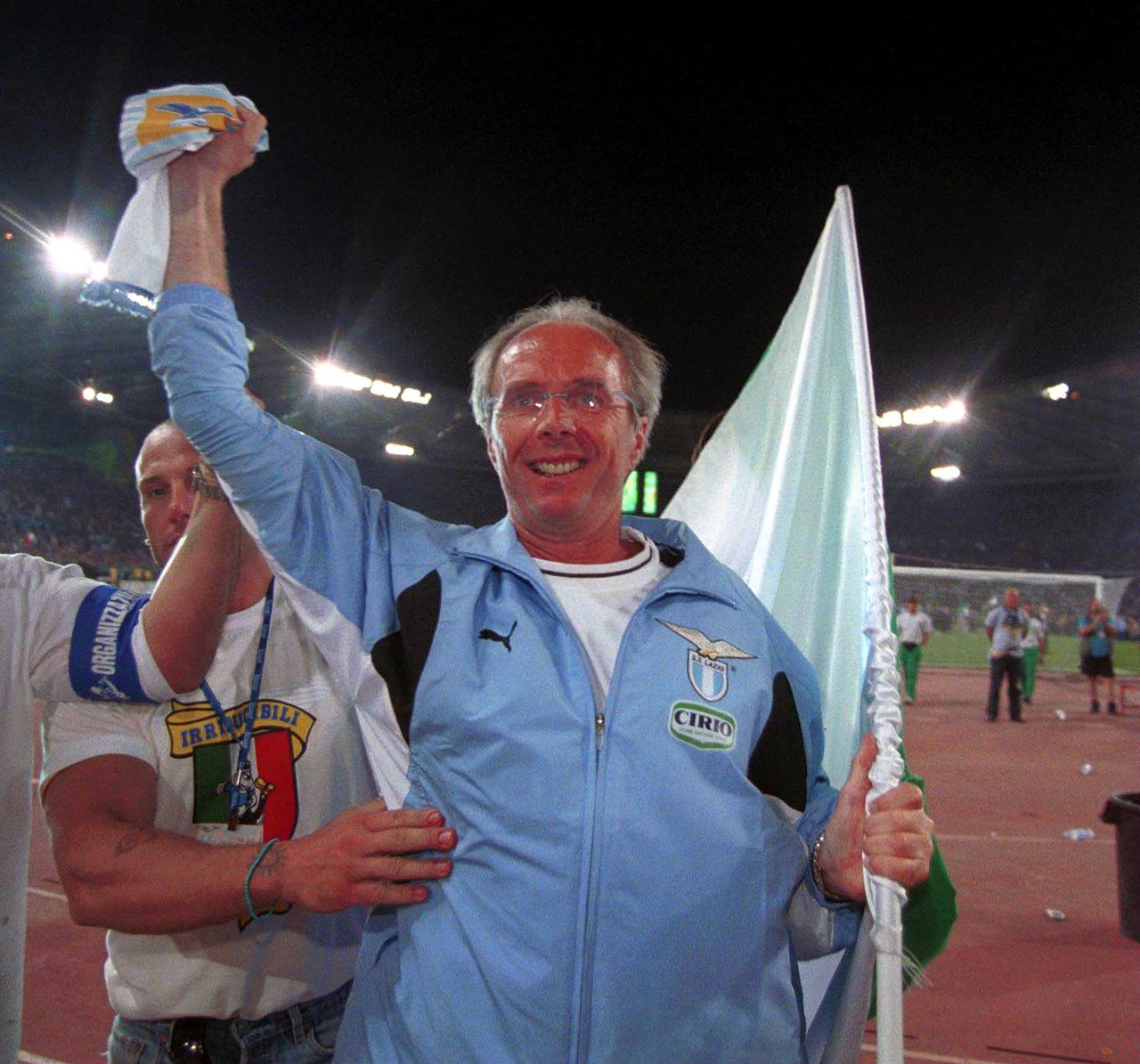 Sven Goran Eriksson dirigiendo a la Lazio en el 2000