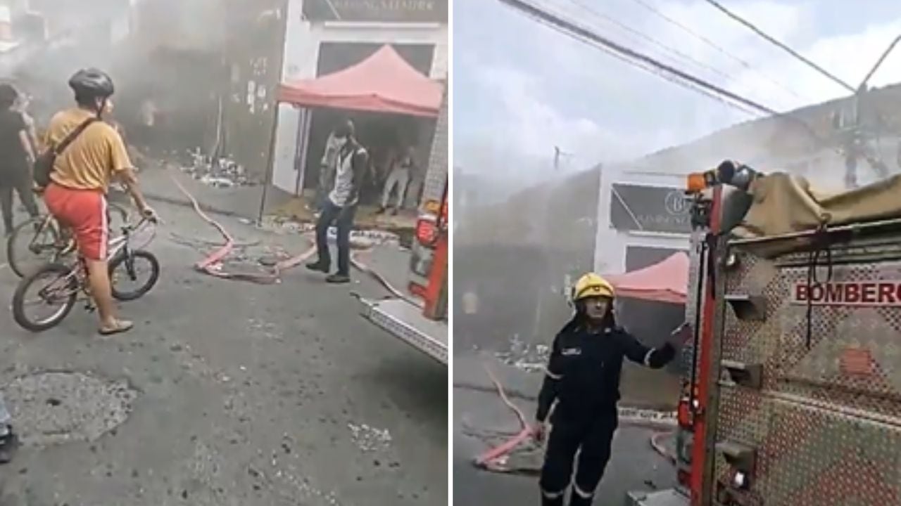 En redes sociales, se conocieron las primeras imágenes del incendio en el barrio Sucre.