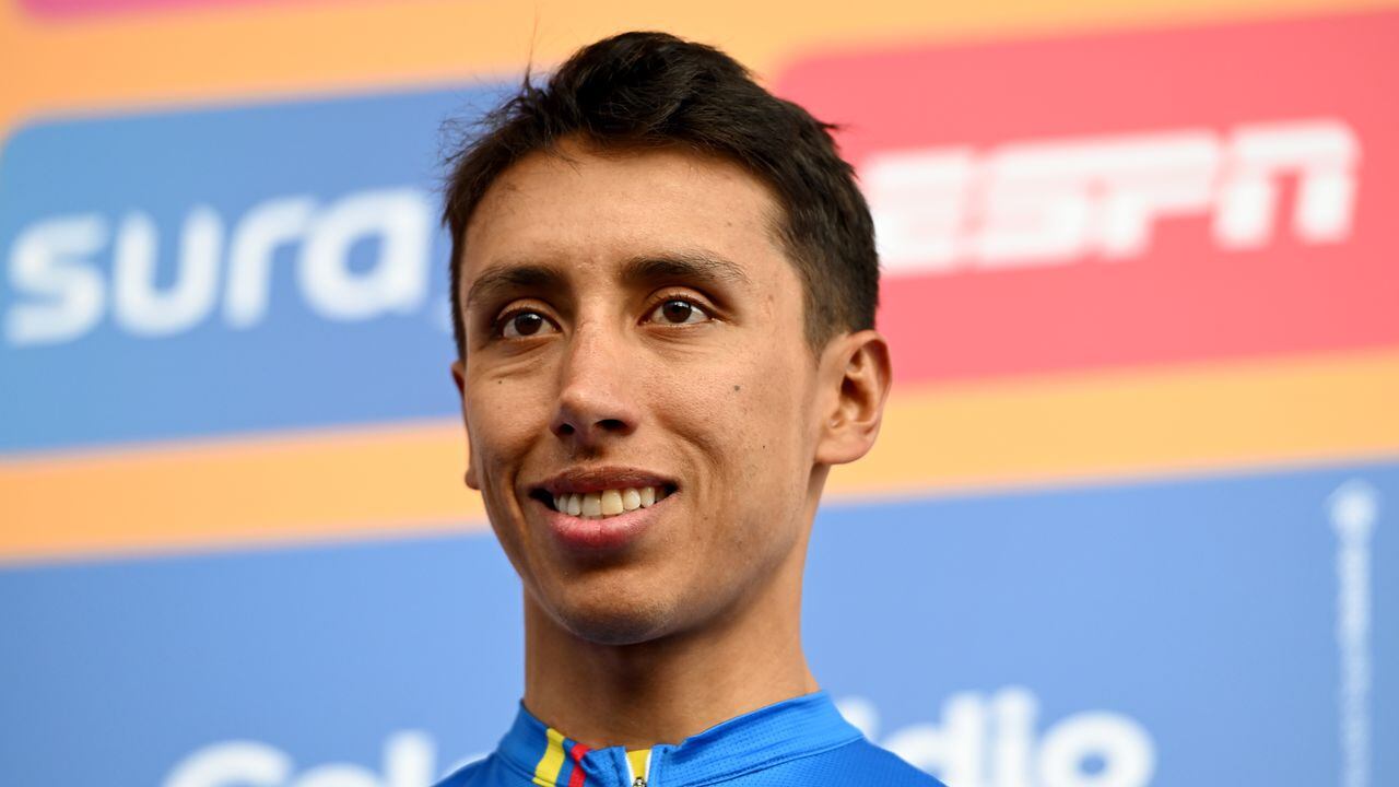 TUNJA, COLOMBIA - FEBRUARY 04: Egan Bernal of Colombia and Team Colombia during the 4th Tour Colombia 2024 - Team Presentation on February 04, 2024 in Tunja, Colombia. (Photo by Maximiliano Blanco/Getty Images)