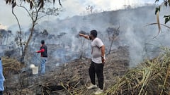 Imágenes que deja el incendio Momento en el Cerro de la Bandera en el oeste de Cali.