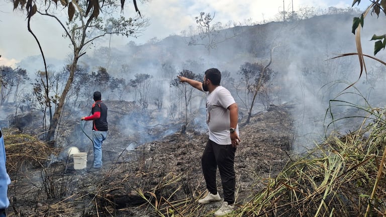 Imágenes que deja el incendio Momento en el Cerro de la Bandera en el oeste de Cali.