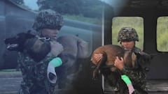 La canina de la Sexta Brigada fue evacuada de emergencia desde zona rural de Rioblanco.