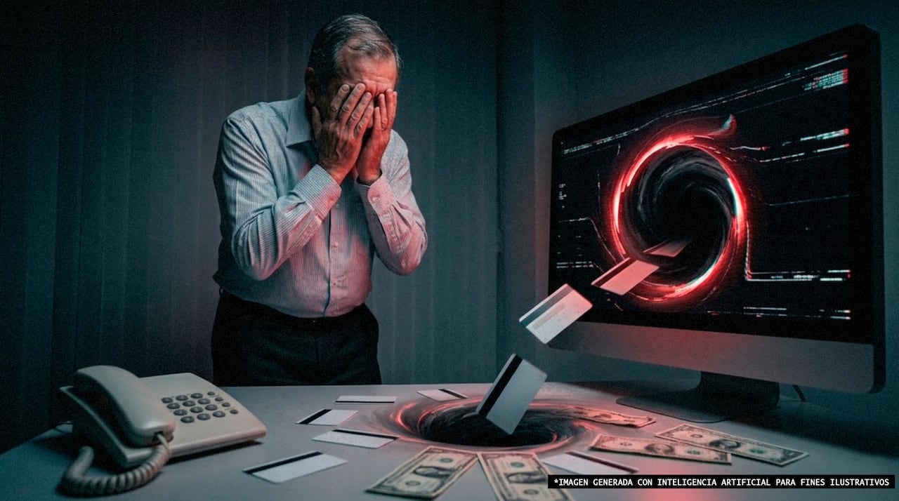 Persona observando cifras de inversión en aumento en la pantalla de un dispositivo, representando un esquema fraudulento que simula rentabilidad antes de impedir retiros.