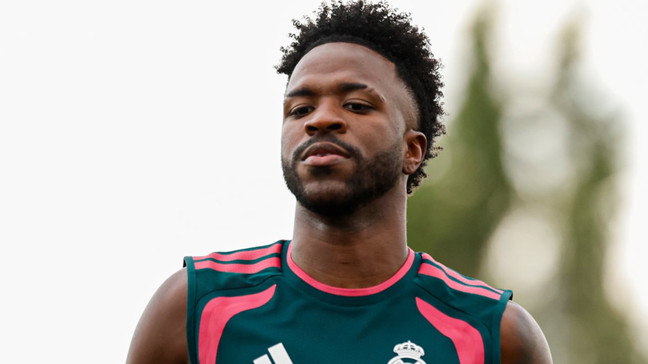 Vinicius Jr en su regreso a entrenamientos con el Real Madrid.