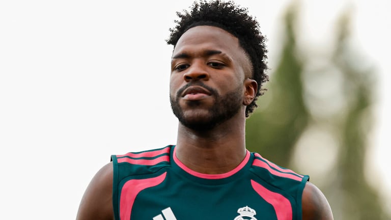 Vinicius Jr en su regreso a entrenamientos con el Real Madrid.