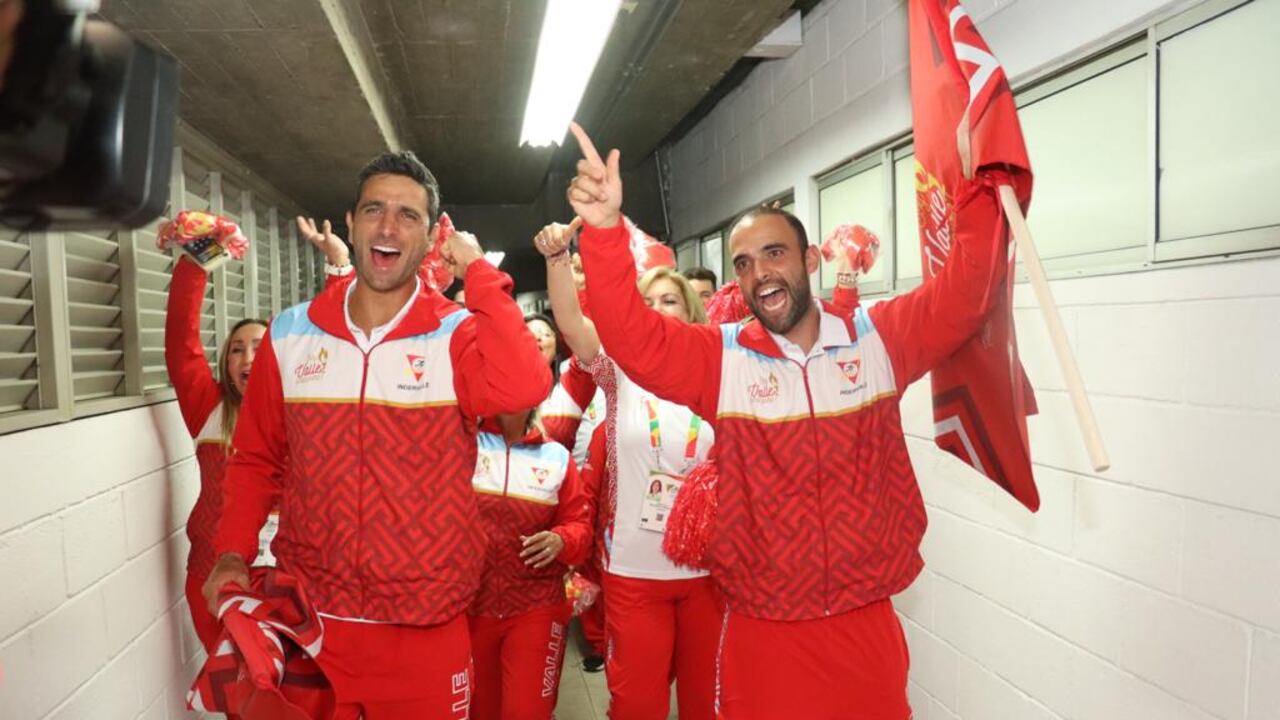 Juan Sebastián Cabal (der.) y Robert Farah, tenistas vallecaucanos en los Juegos Nacionales 2023.