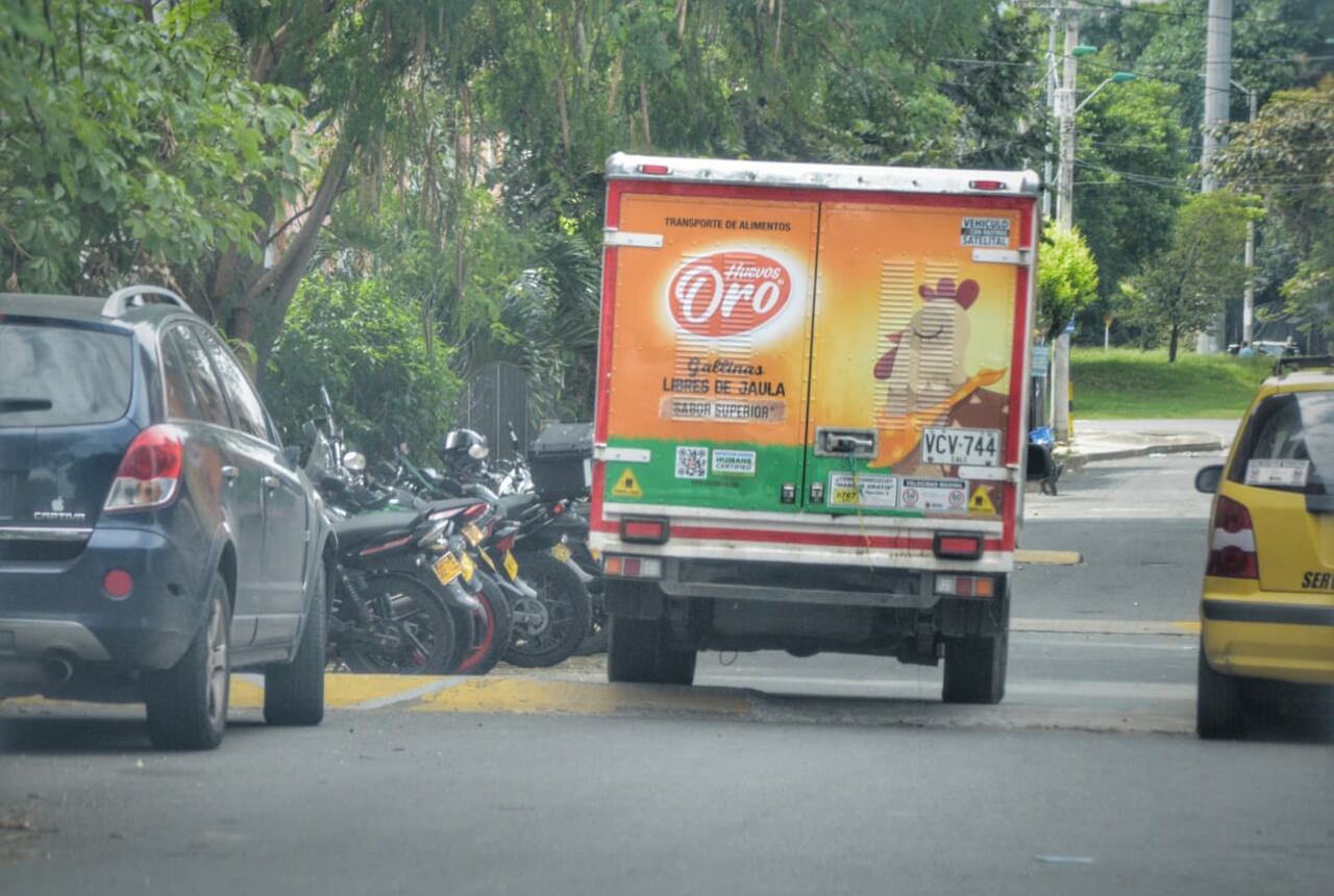 'Policías acostados' de gran tamaño y mal parqueo en el sector de La Arboleda Carrera 60 con Calle 26.