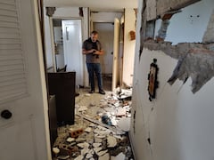 Interior de una vivienda afectada en el barrio La Flora.