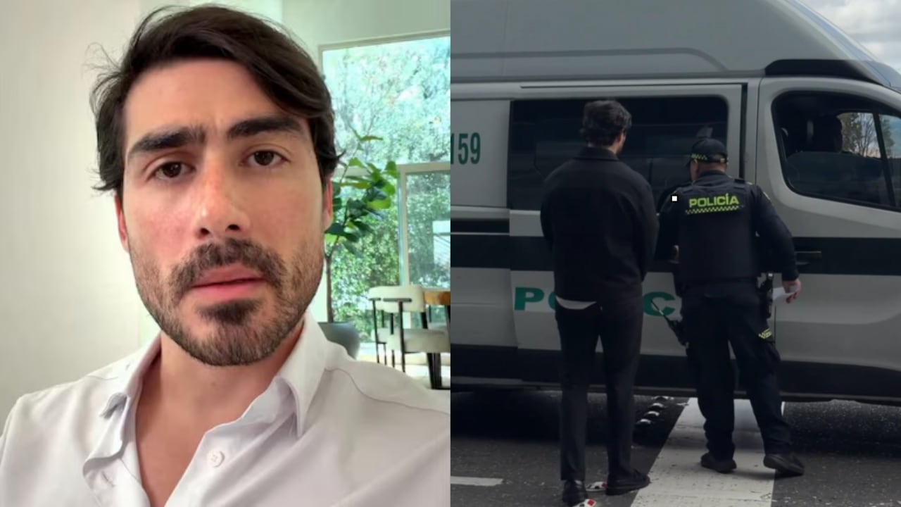 Director Samuel Adrián y el momento de su arresto en Bogotá.