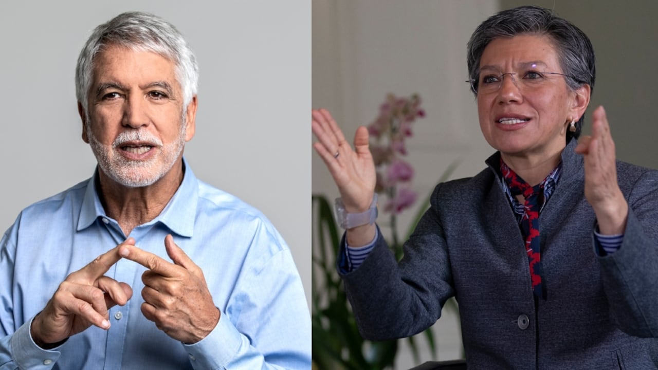 De izquierda a derecha: el exalcalde Enrique Peñalosa y la alcaldesa Claudia López.