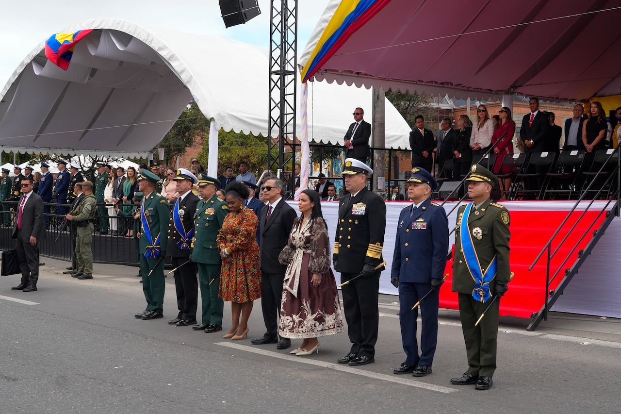 El presidente Gustavo Petro durante el desfile militar del 20 de julio.