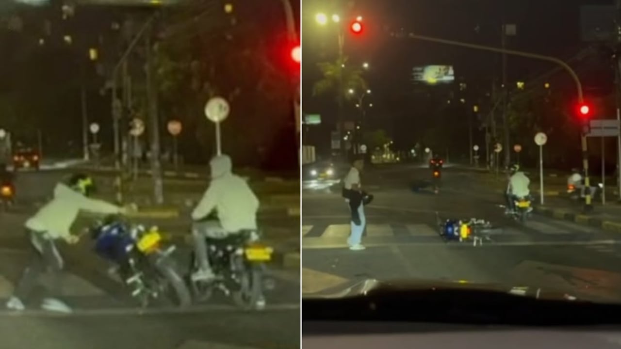 Ladrones hicieron bajar a una pareja de su moto, pero no lograron llevársela en Cali