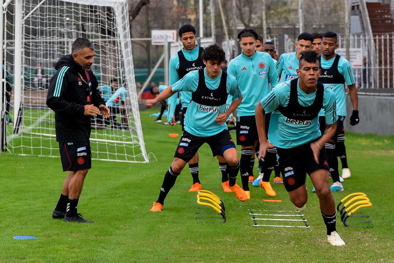 Entrenamiento de la Selección Colombia sub 20 en el mundial de Argentina.