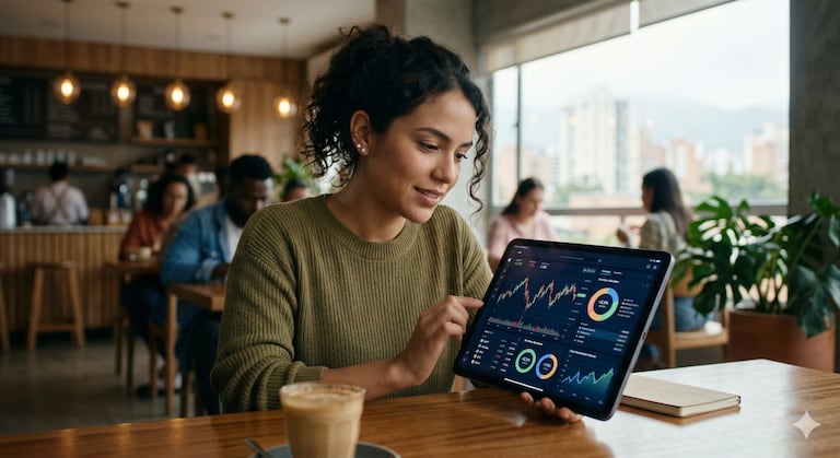 El uso de tecnología para facilitar las inversiones hace que cada día más colombianos confíen en estas alternativas. Foto creada con Gemini AI