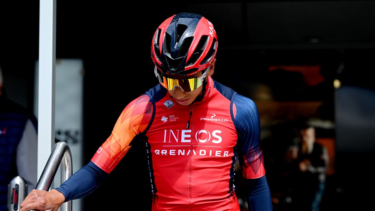 CRISSIER, SWITZERLAND - APRIL 26: Egan Bernal of Colombia and Team INEOS Grenadiers prior to the 76th Tour De Romandie 2023, Stage 1 a 170.9km stage from Crissier to Vallée de Joux 1019m / #UCIWT / on April 26, 2023 in Crissier, Switzerland. (Photo by Dario Belingheri/Getty Images)