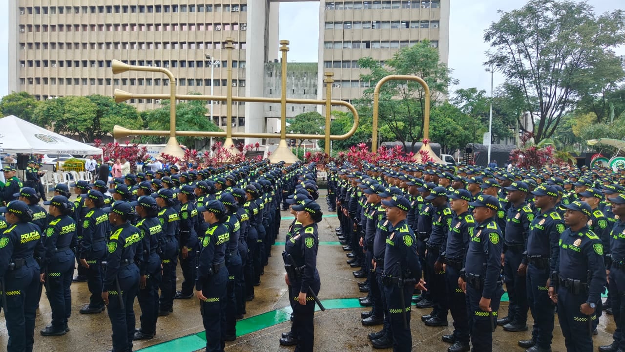 400 nuevos uniformados llegaron a la capital vallecaucana para reforzar el esquema de seguridad en el marco de la Feria de Cali.