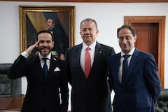 Visita informal del presidente electo Abelardo de la Espriella con el vicepresidente de la Corte Suprema de Justicia, Hugo Quintero Bernate (Cortesía: Corte Suprema de Justicia)