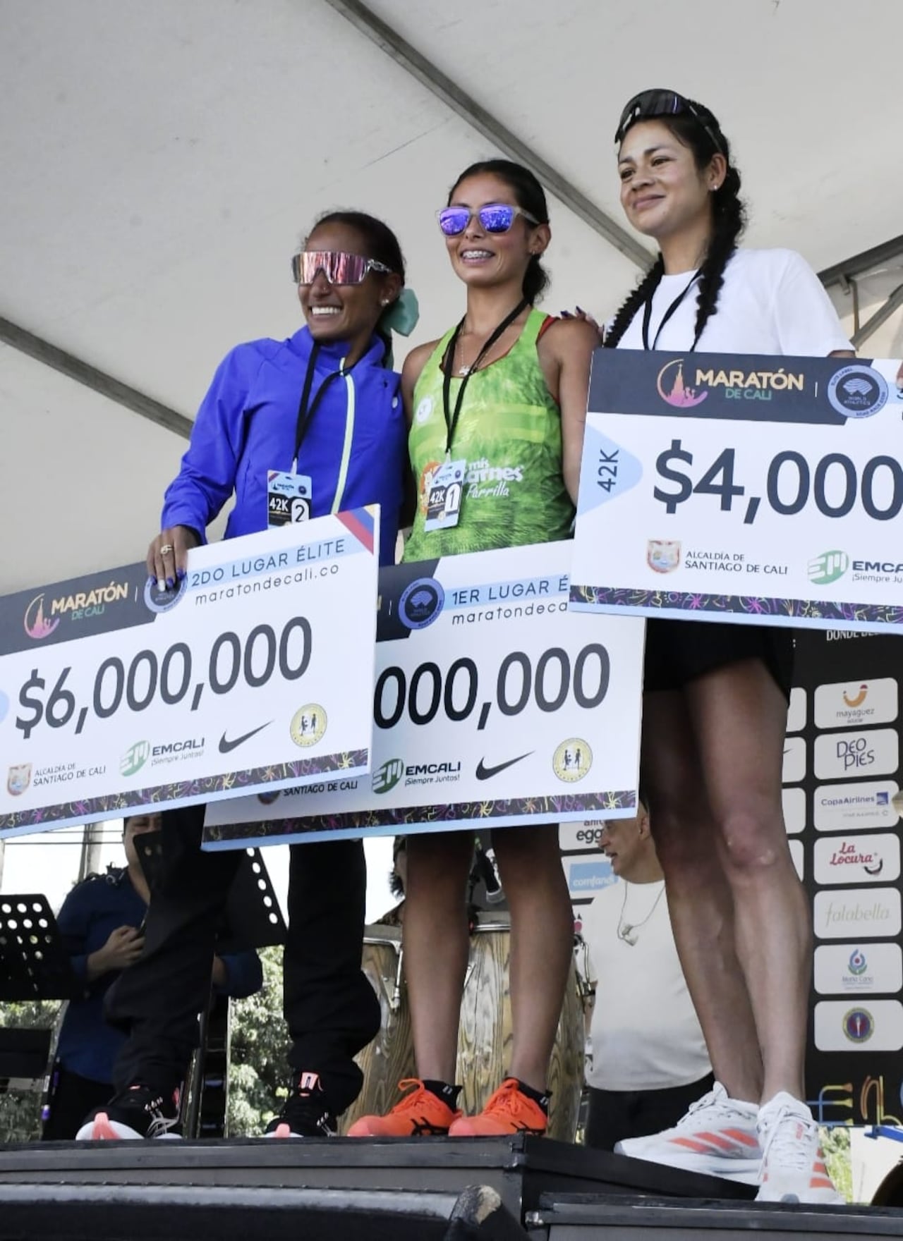 Mejores colombianas de los 42 K
Primera: Mildrey Echavarría 10.000.000 de pesos Maratón de Cali 2026
