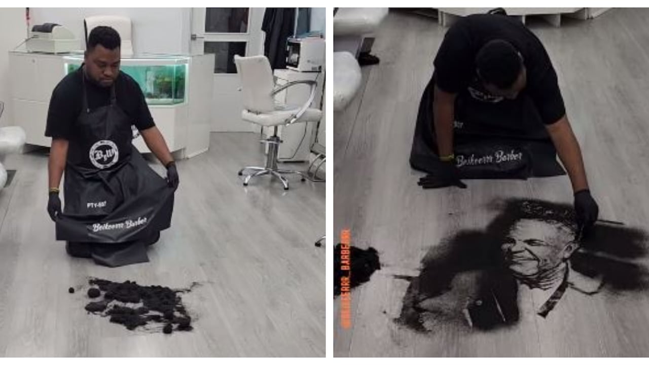 El barbero panameño le hizo un sentido homenaje a Omar Geles en su salón de belleza. Instagram: @beikeerrr_barberrr